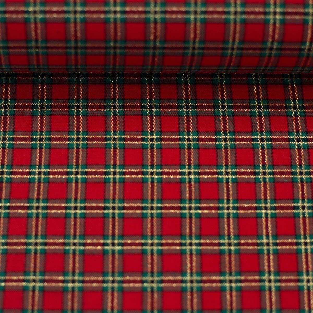 Swafing Jülich Baumwollstoff – gold(Lurex)/grün/rot 133637