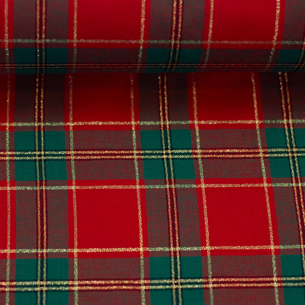 Swafing Jülich Baumwollstoff – gold(Lurex)/grün/rot 135637