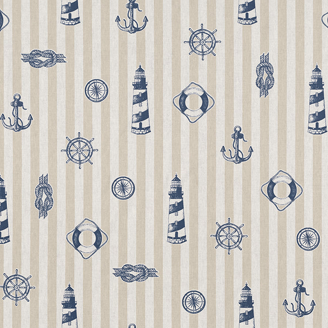 Dekostoff Leuchtturm maritim - Main Image