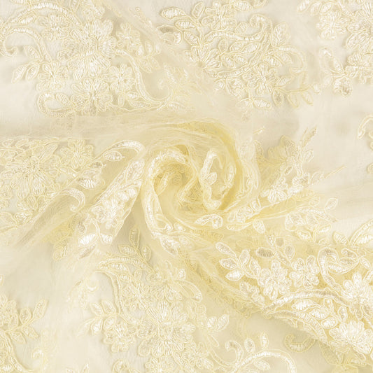 Spitze Tüllstickerei creme