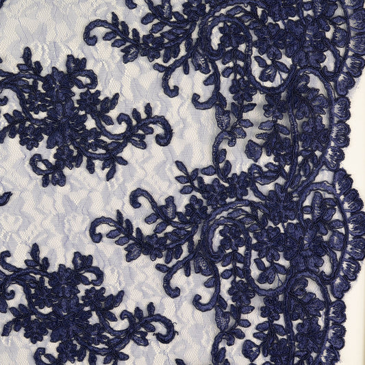 Spitze Tüllstickerei blau