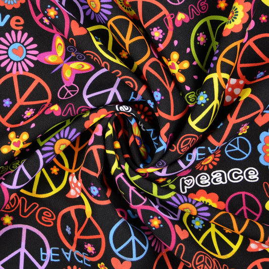 Poliesterwebware Peace schwarz