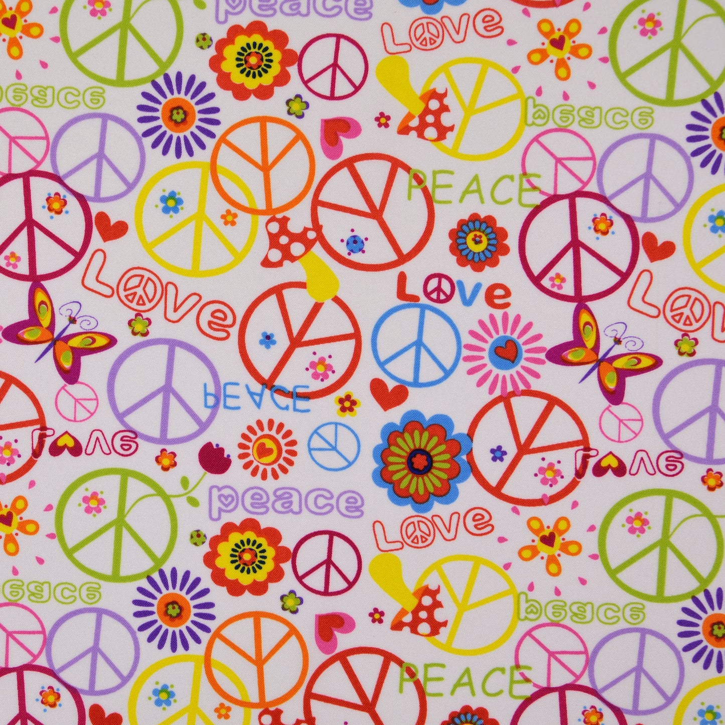 Poliesterwebware Peace schwarz