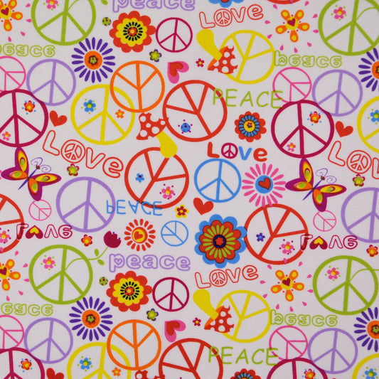 Poliesterwebware Peace weiss