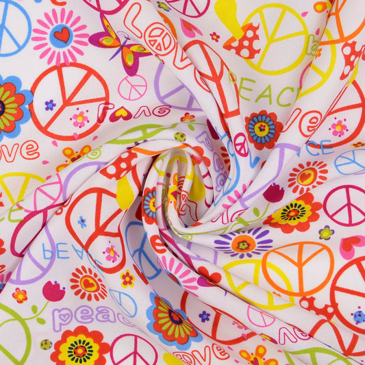 Poliesterwebware Peace weiss