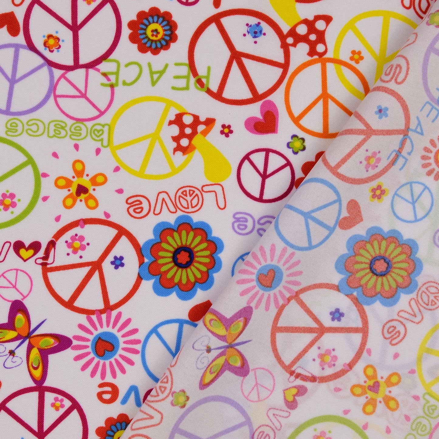 Poliesterwebware Peace schwarz