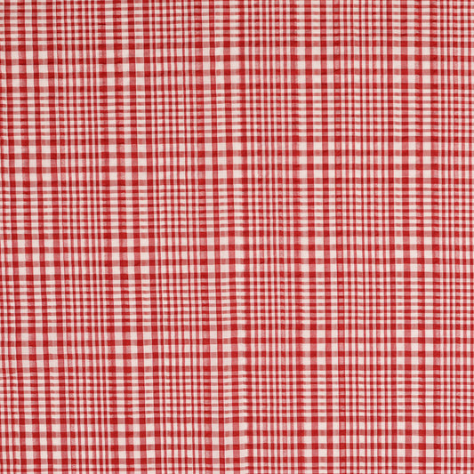 Seersucker Karo rot