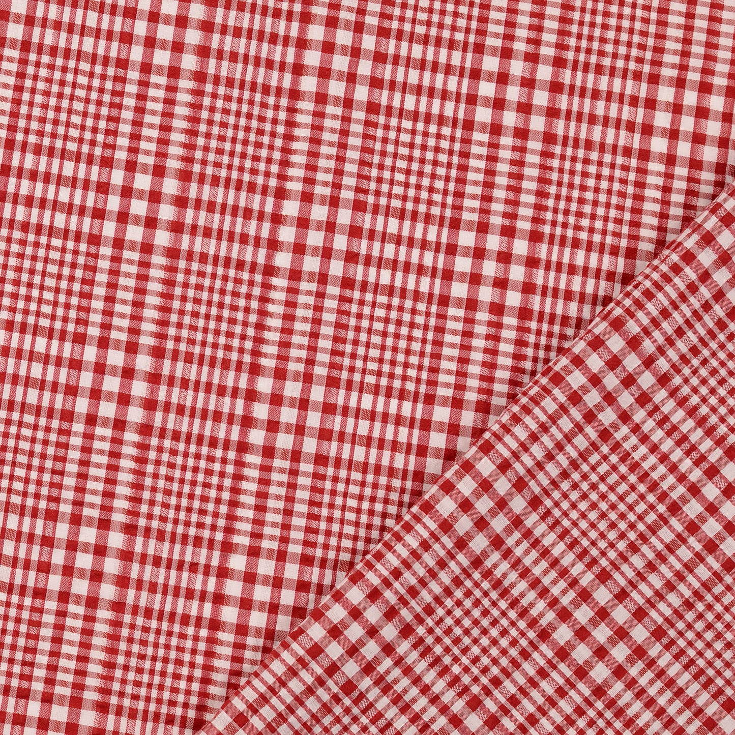 Seersucker Karo blau