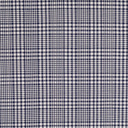 Seersucker Karo blau