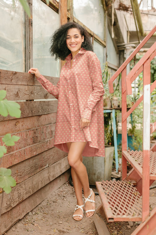 Baumwollwebware Punkte apricot