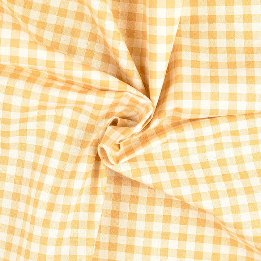 Baumwollwebware Karo gelb