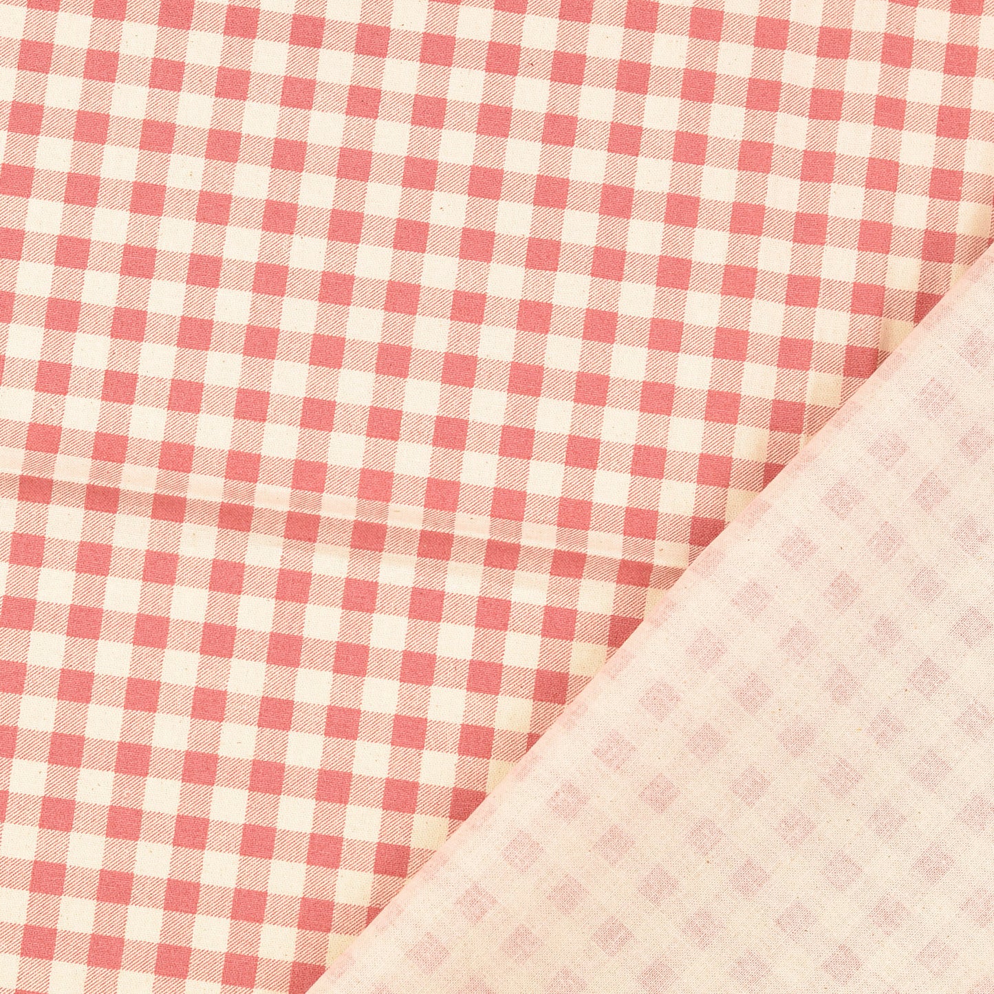 Baumwollwebware Karo apricot