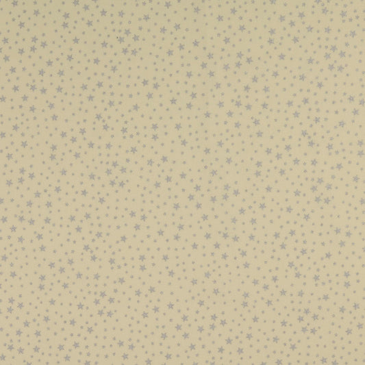 Sterne creme silber Baumwolldruck