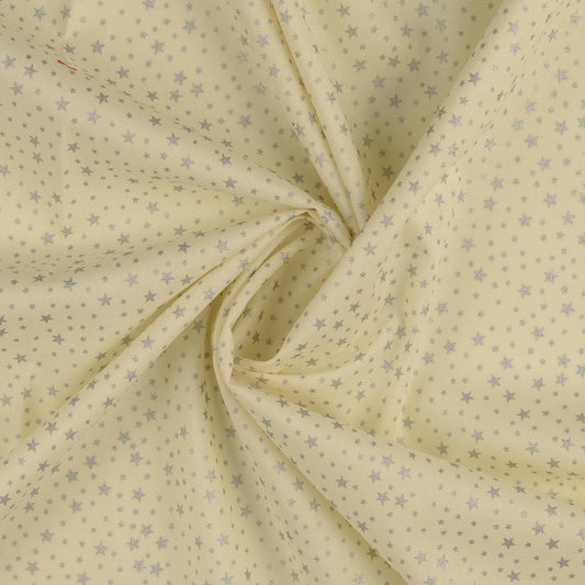 Sterne creme silber Baumwolldruck