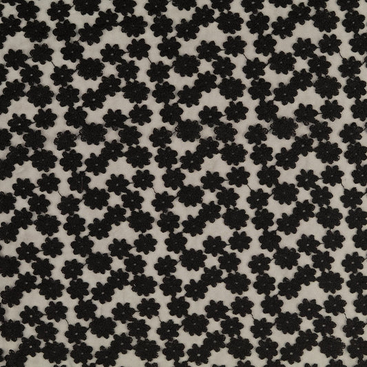 Spitze Tüllstickerei schwarz