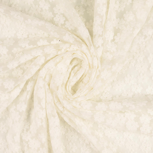 Spitze Tüllstickerei creme