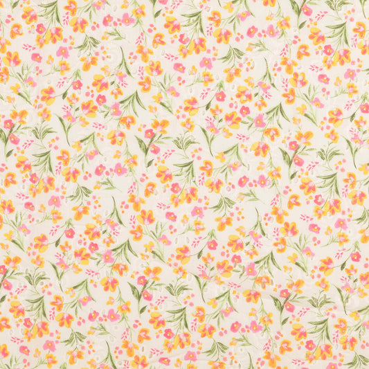 Lochstickerei mit Blümchen