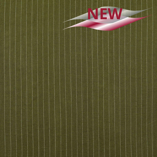 Nadelstreifen Viskose Leinen SLUB oliv