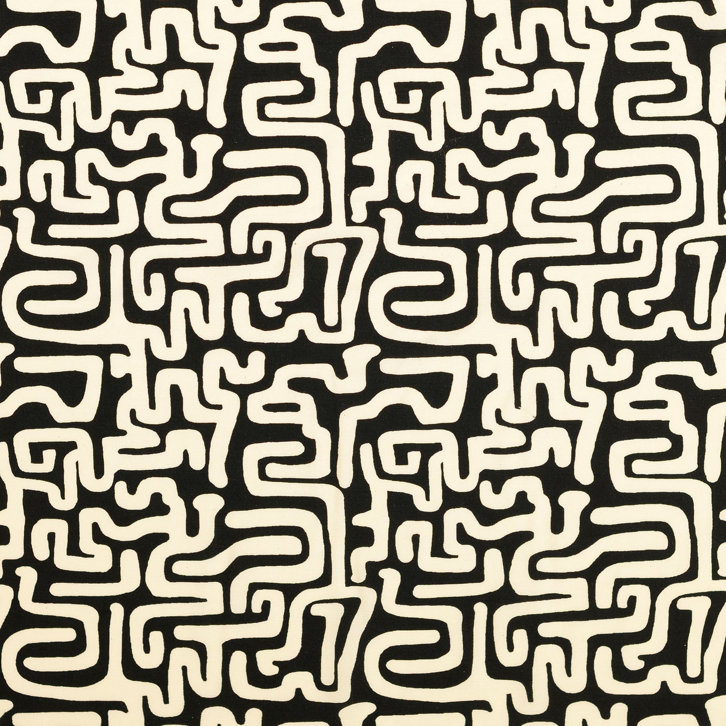 Viskosewebware grafisch schwarz creme