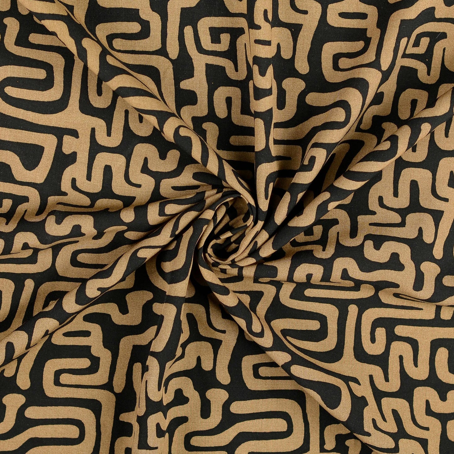 Viskosewebware grafisch schwarz creme