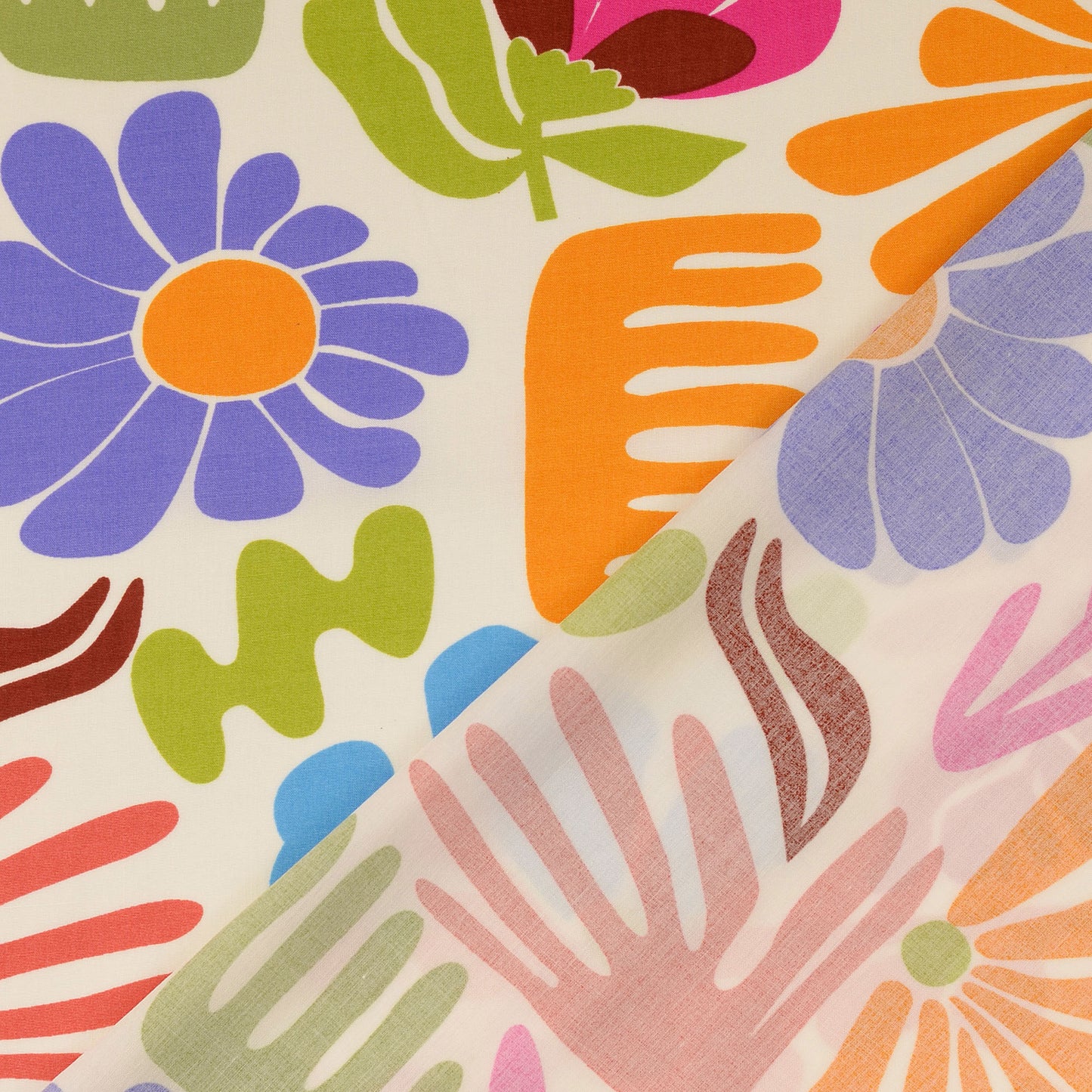 Viskosewebware floral kräftig