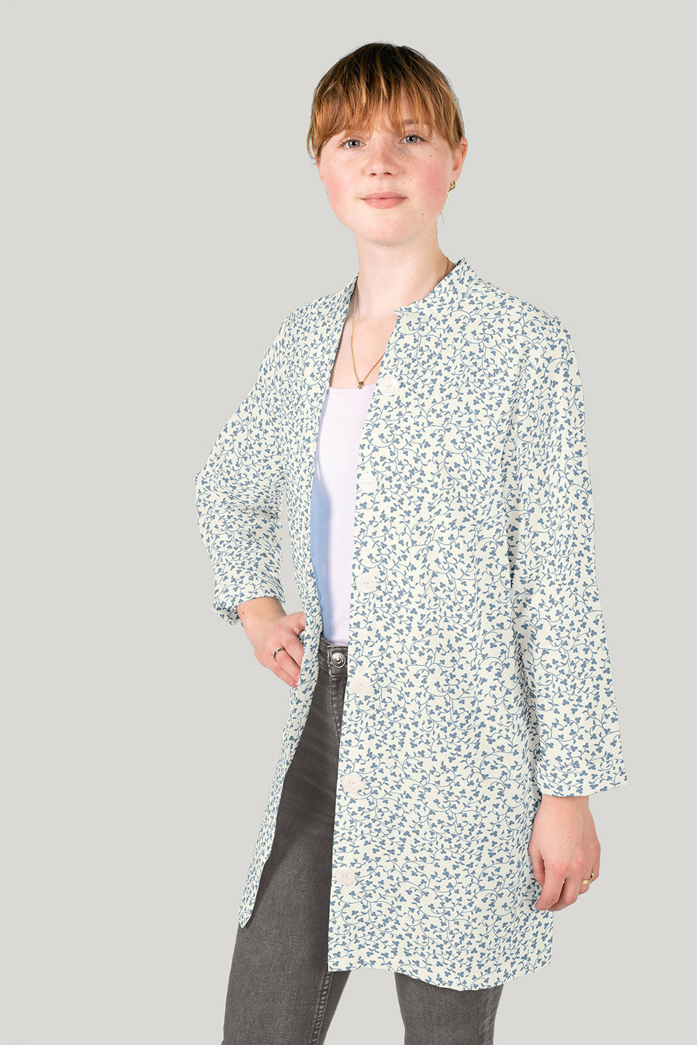 Baumwollpopeline Blumen – Offwhite