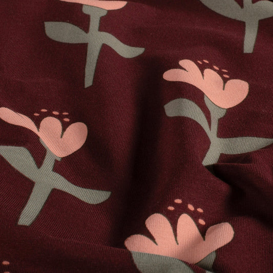 French Terry Blumen – Rot