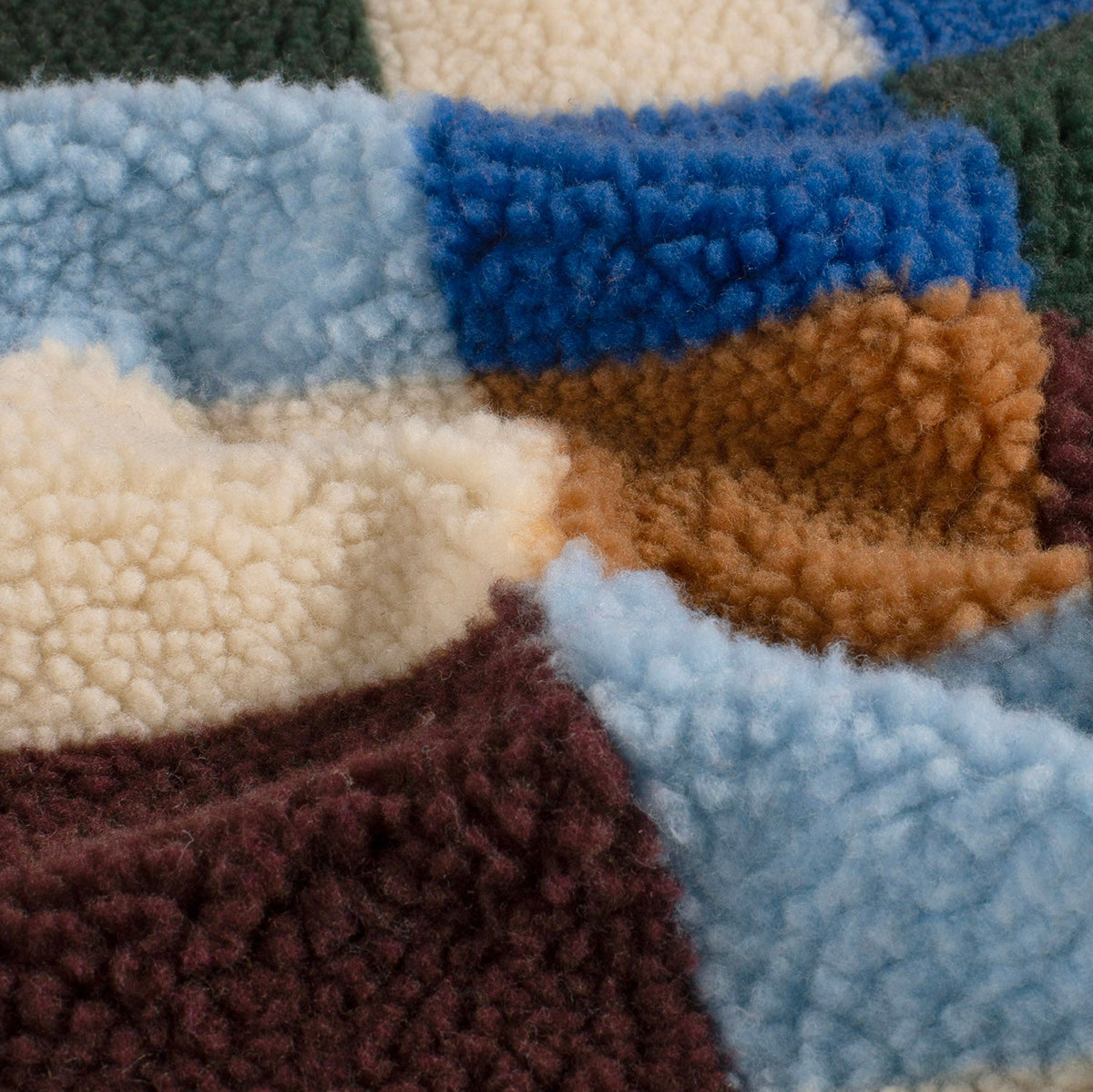 Sherpa Fleece Karo Königsblau
