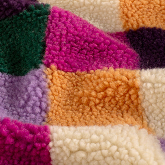 Sherpa-Fleece Karo – Fuchsia