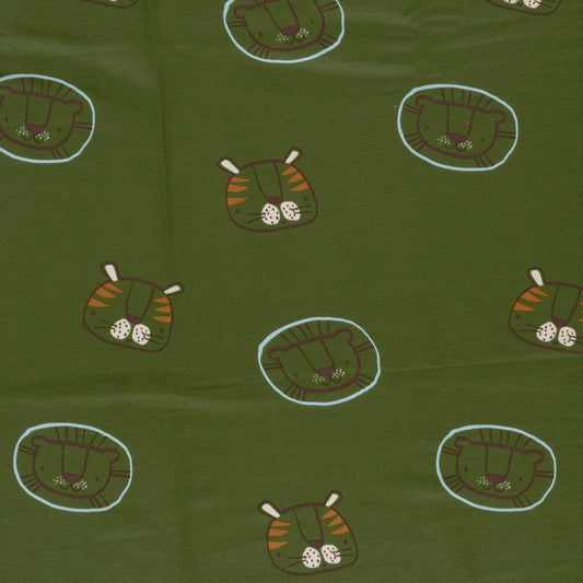 French Terry Löwen – Khaki-Grün