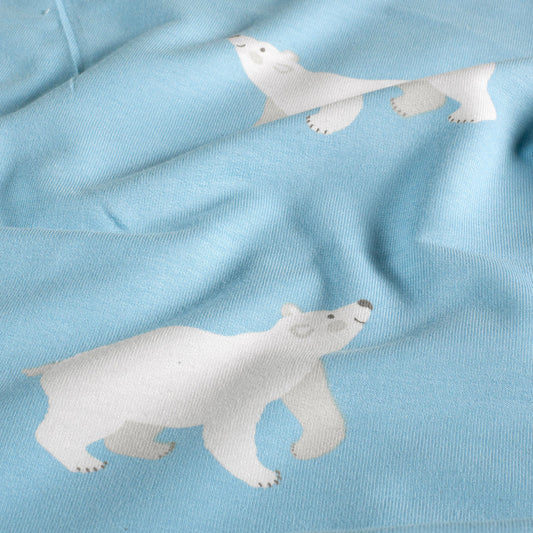 French Terry Eisbären – Babyblau