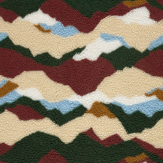 Sherpa-Fleece Abstrakt – Bordeauxrot