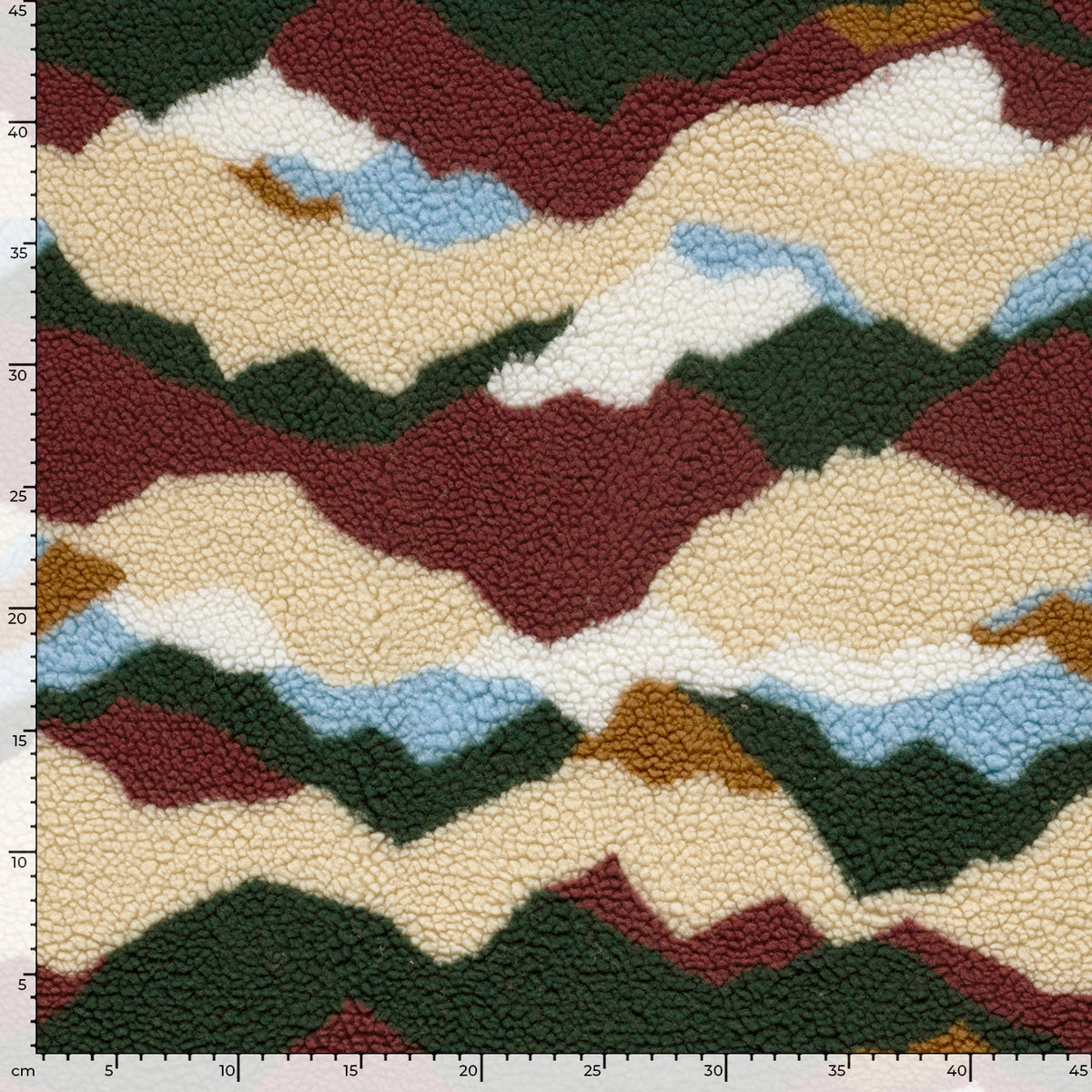 Sherpa-Fleece Abstrakt – Bordeauxrot