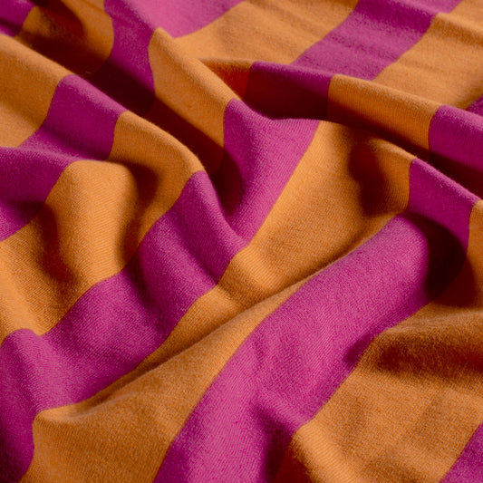 French Terry Streifen – Orange