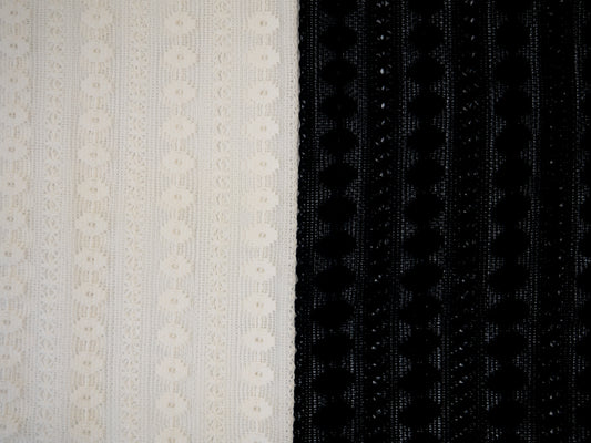 Baumwoll-Spitze Adenau naturweiss + schwarz