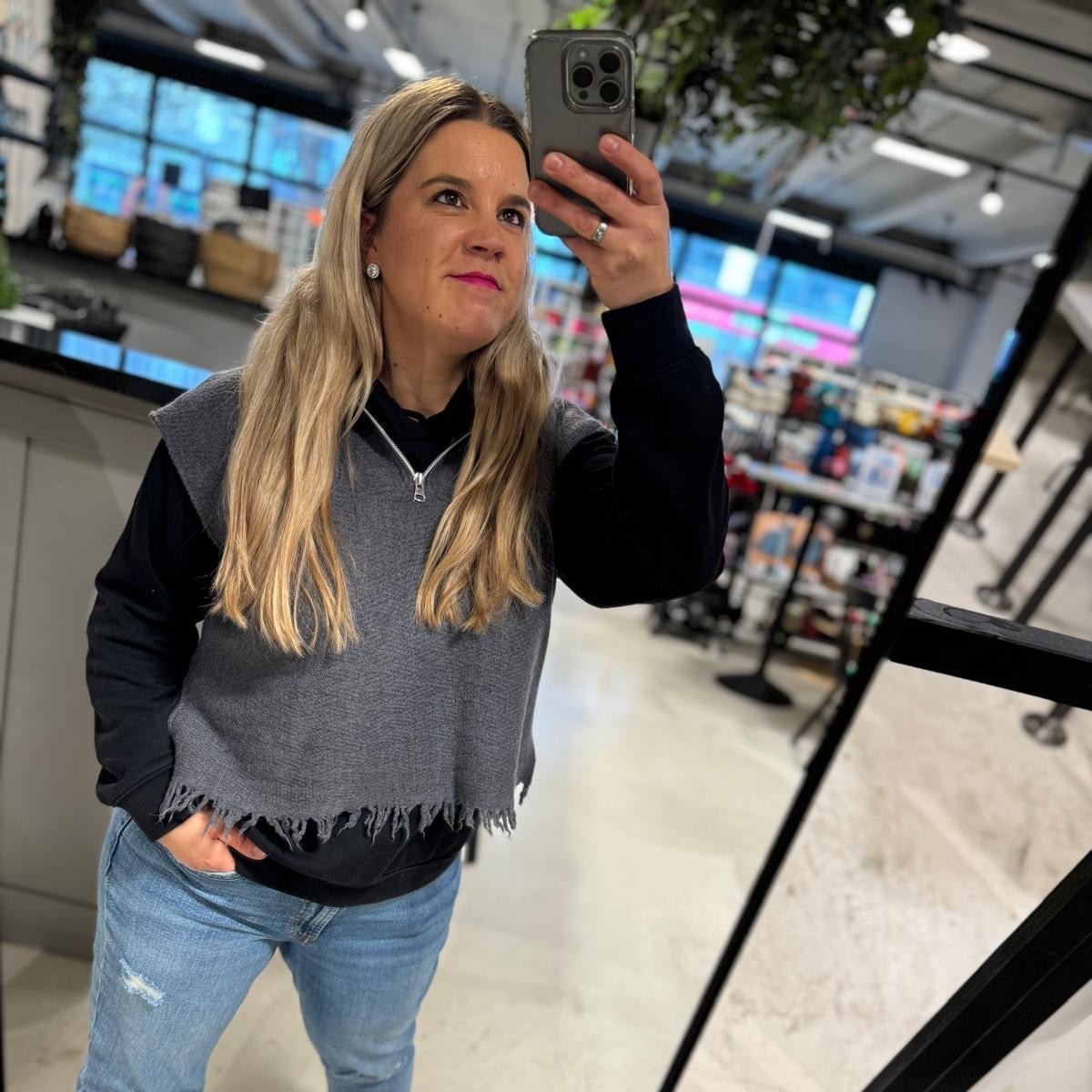 Merinostrick uni pflaume