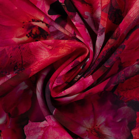 ECOVERO™ Viskose-Twill Blumen – Cyclam