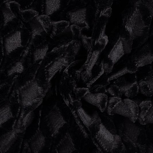 Steppstoff mit Fell Mabel – Schwarz