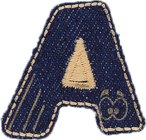 Applikation Buchstabe A - Jeans