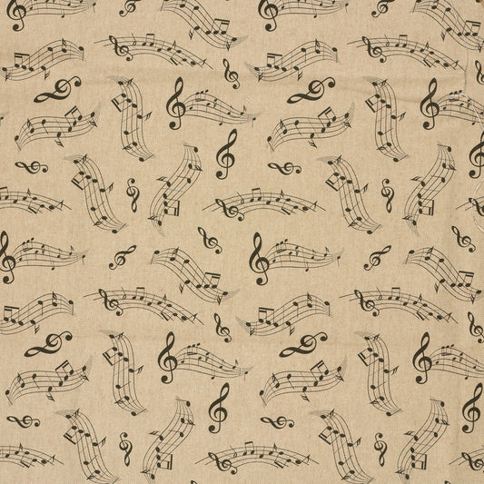Leinenoptik Musiknoten – Beige