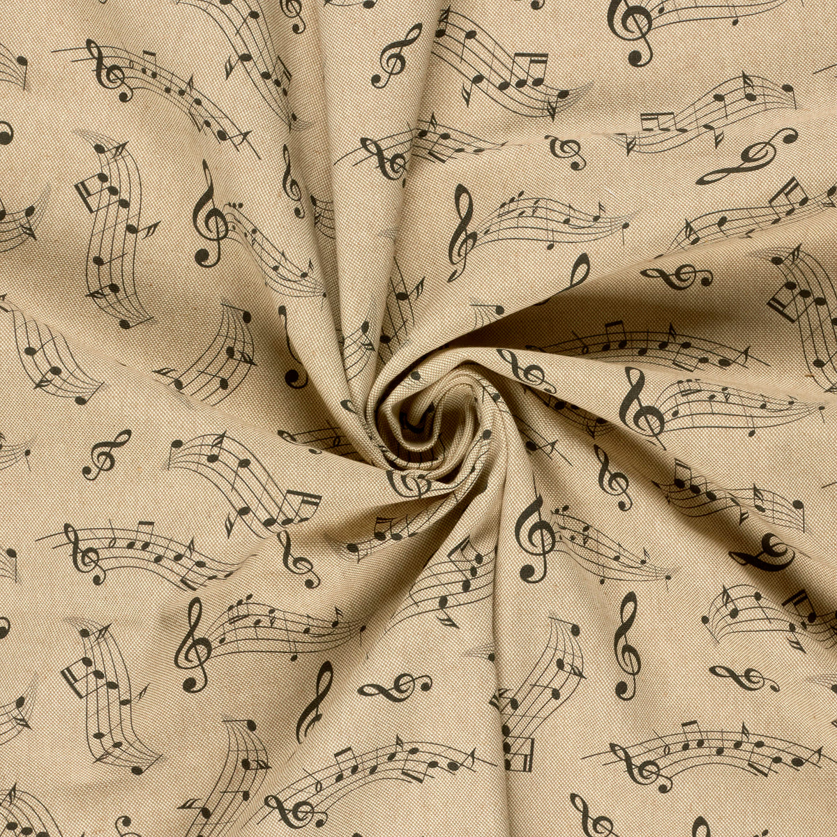Leinenoptik Musiknoten – Beige