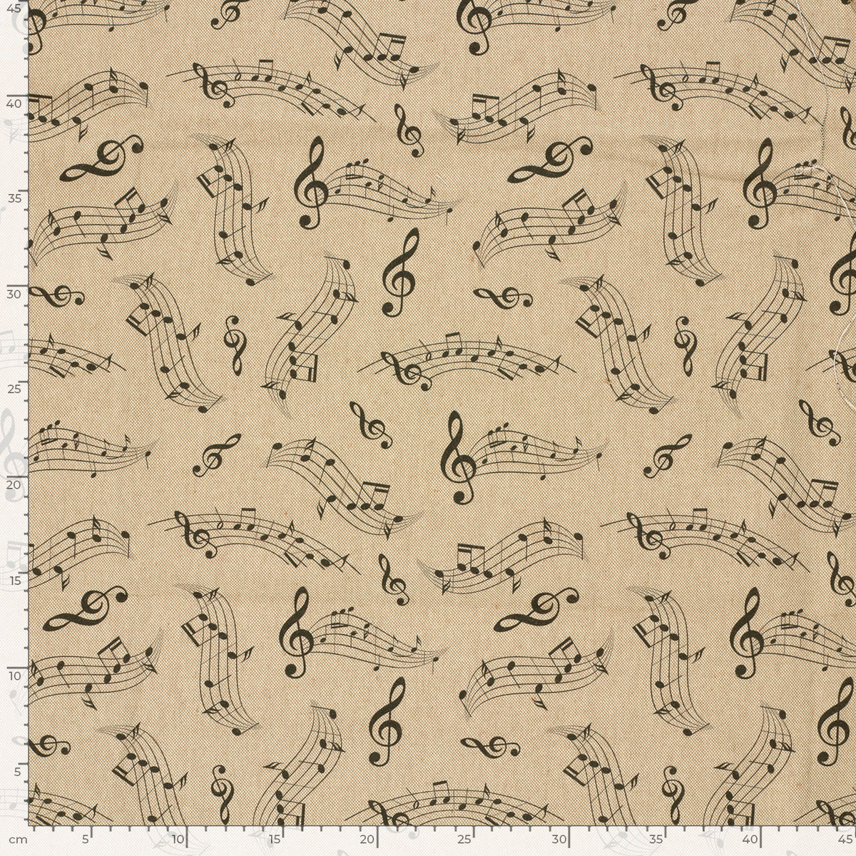 Leinenoptik Musiknoten – Beige