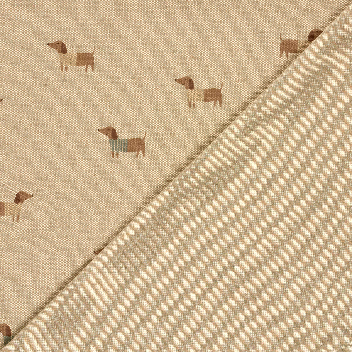 Leinenoptik Hunde – Beige