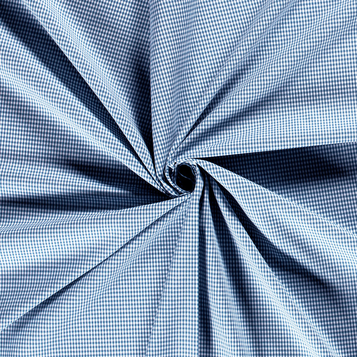 Baumwollpopeline Karo – Indigo