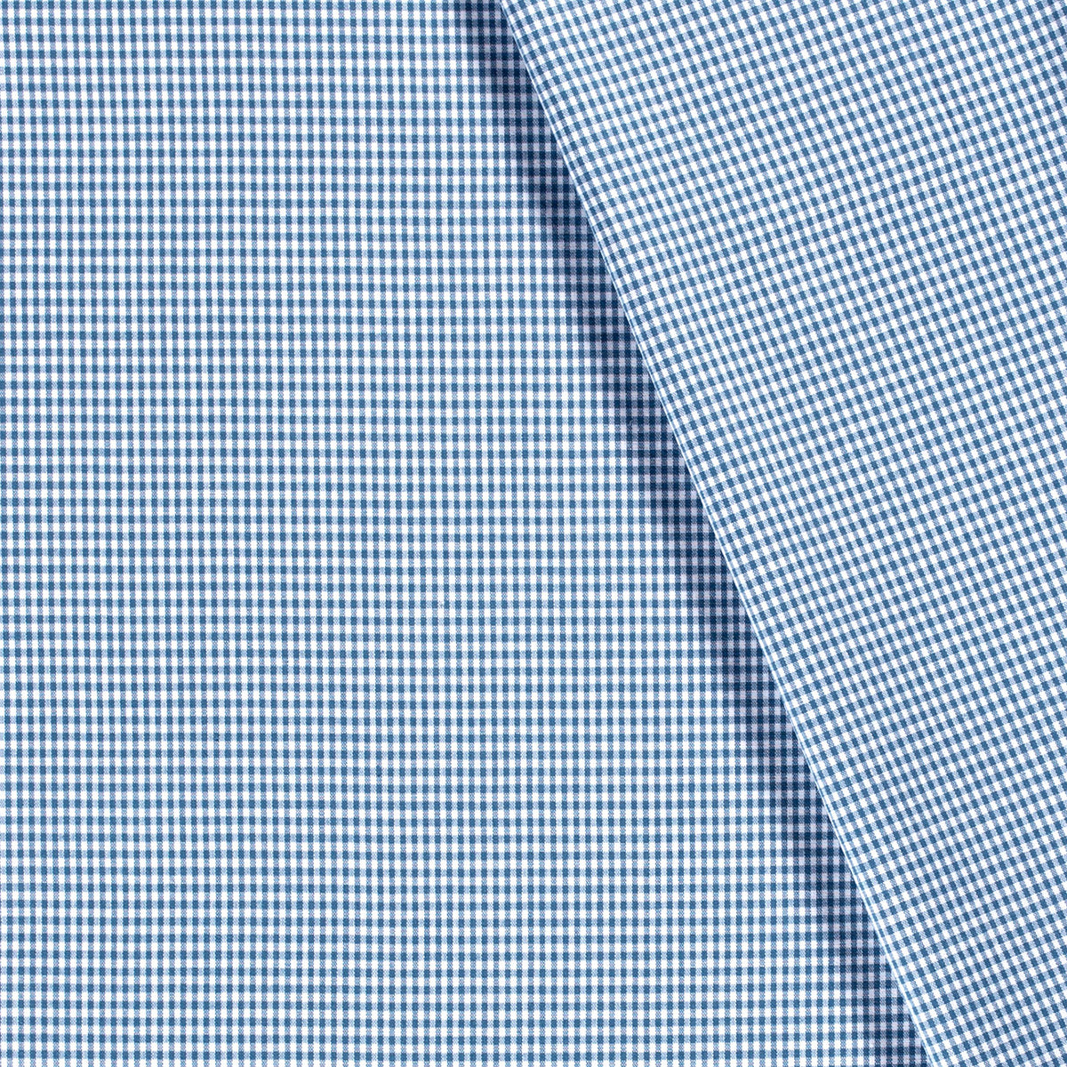 Baumwollpopeline Karo – Indigo