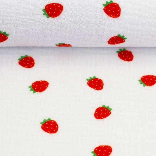 Musselin mit Erdbeeren