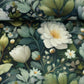 Swafing Flowing Bloom Polyesterstoff – ecru/khaki/dunkelg