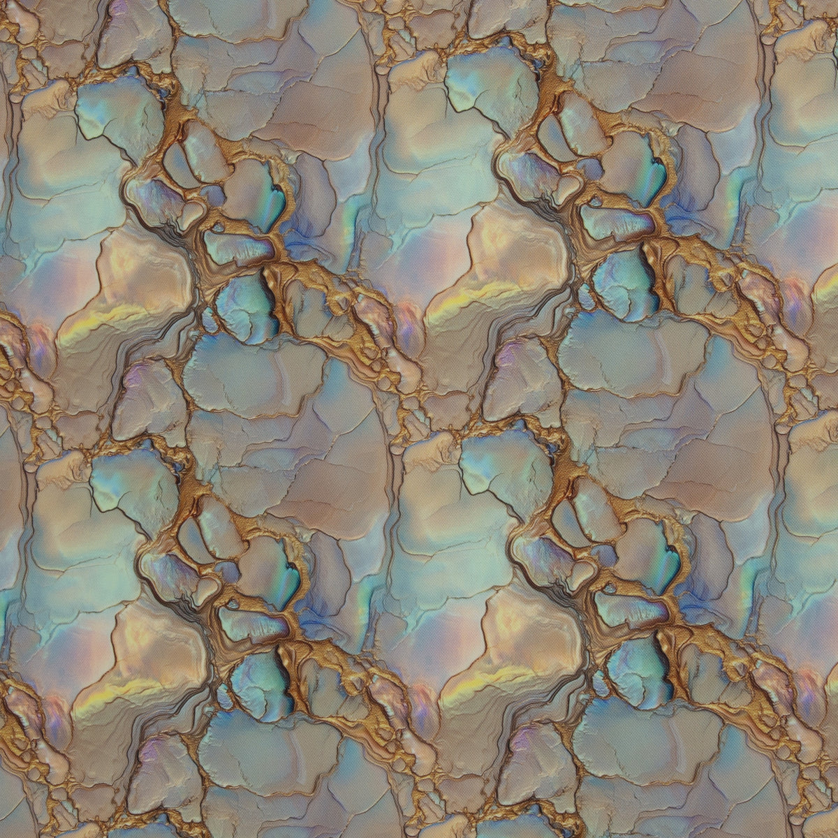 Swafing Flowing Bloom Polyesterstoff – mint/bernstein/beige