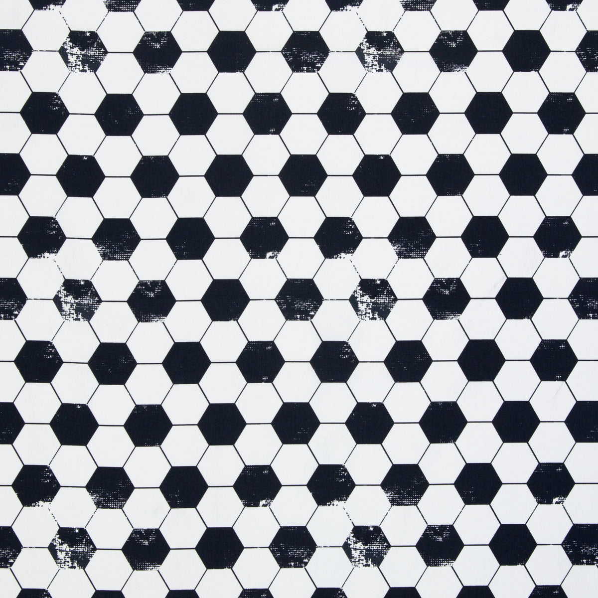Swafing Fussball Baumwollstoff – schwarz/weiß 649011