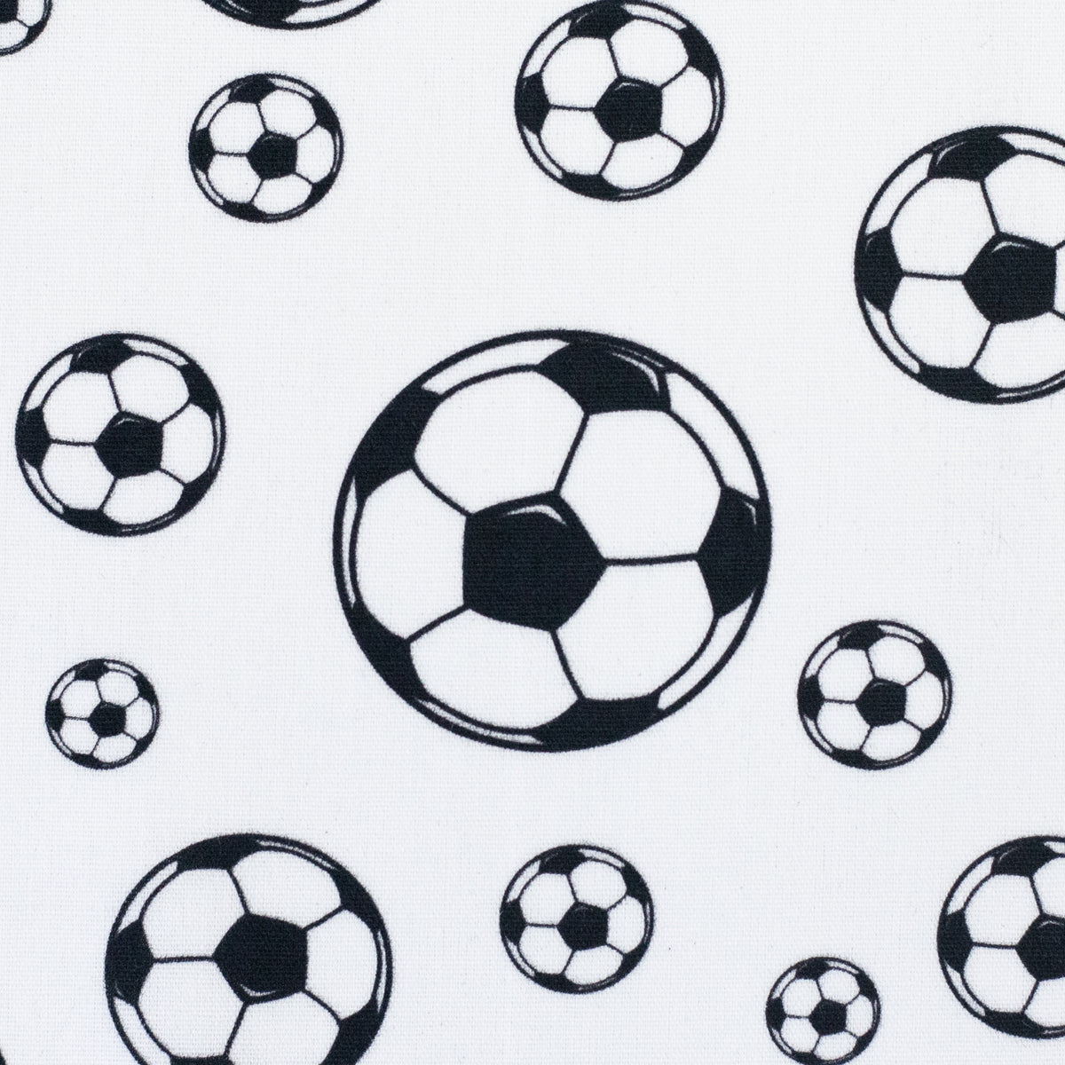 Swafing Fussball Baumwollstoff – schwarz/weiß 651011